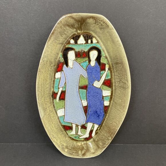 MCM Harris G. Strong Dish Plate Ceramic Pottery Art Women B79A *Read